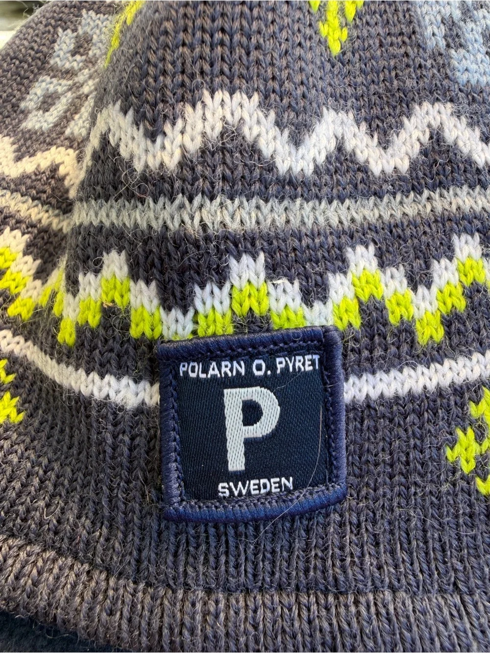 Polarn O. Pyret Sweden Kids Merino Wool Fleece Lined Pom Pom Winter Hat 52/54